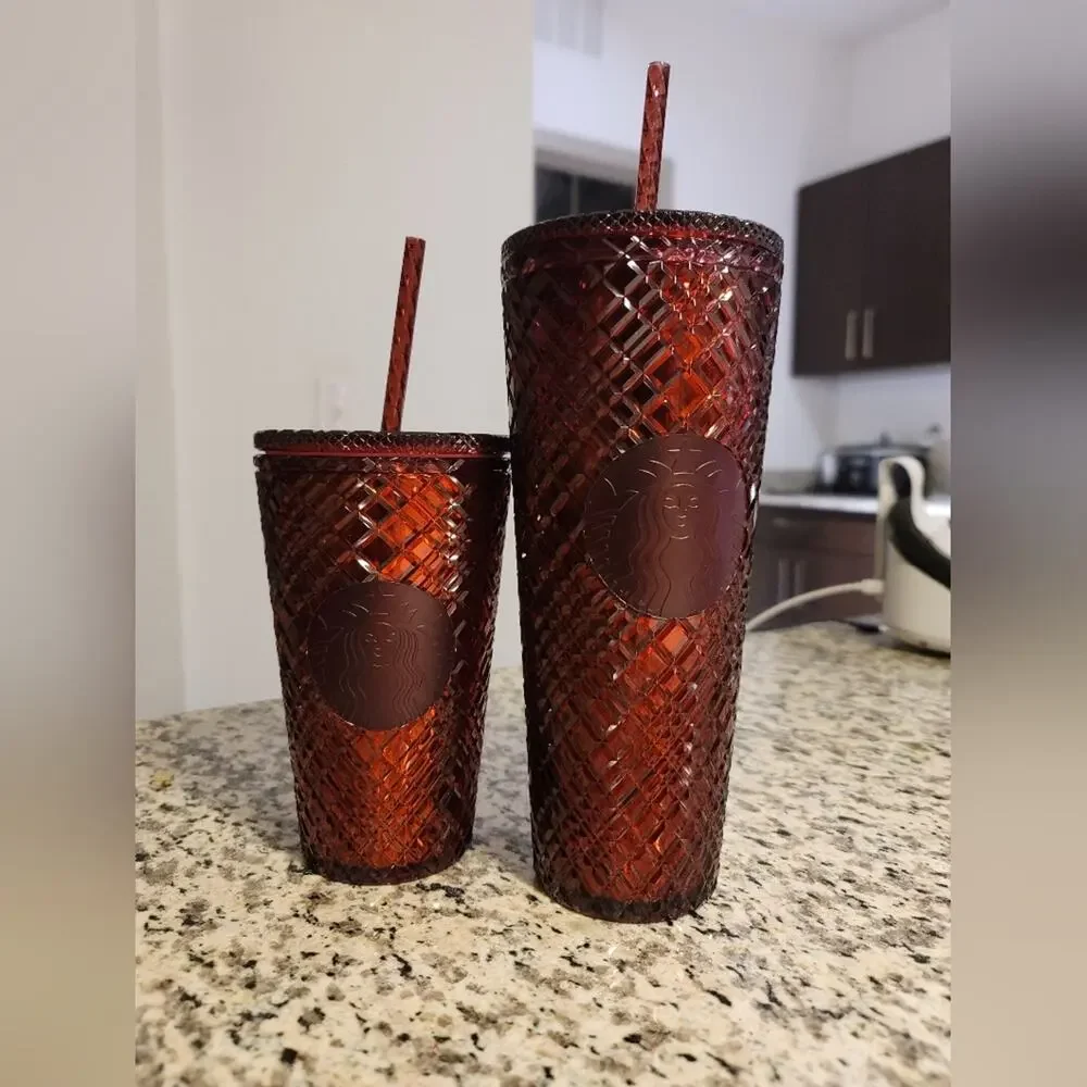 Red Starbucks Holiday Red Crystal Tumbler Set